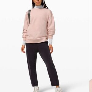 Lululemon “Perfectly Oversized”  Boyfriend Pink Crewneck Fleece Sweatshirt Small